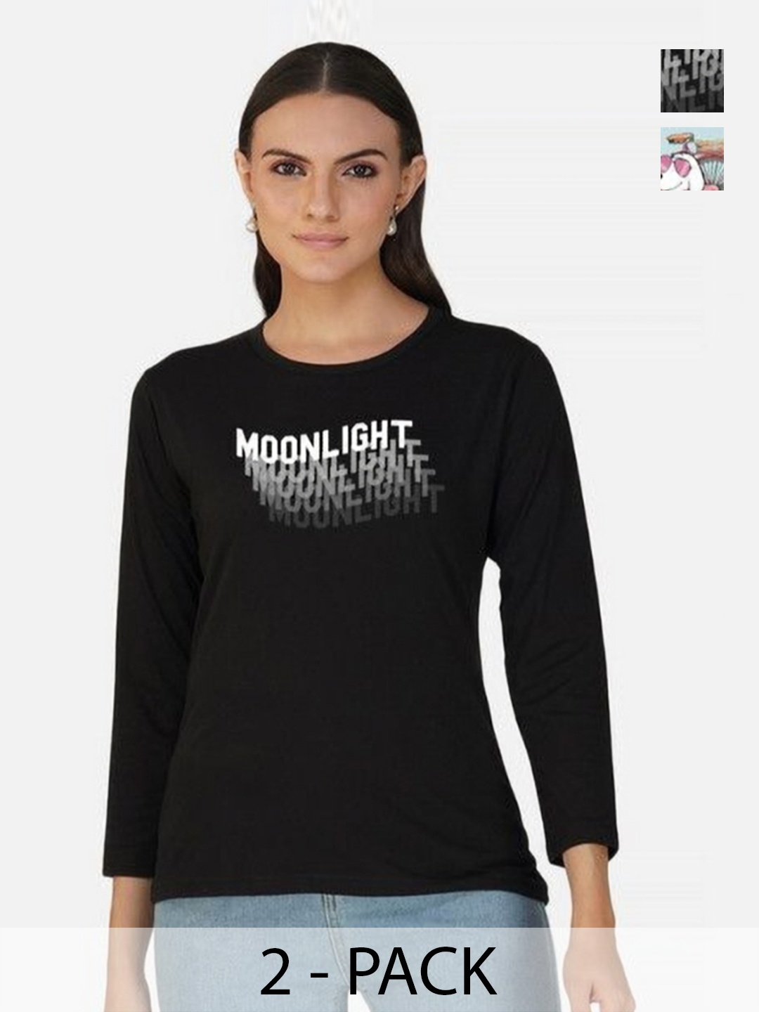 Metronaut Women Pack of 2 Bio Finish Graphic Printed Round Neck Cotton T-shirts, Turquoise blue
Metronaut Women Pack of 2 Bio Finish Graphic Printed Round Neck Cotton T-shirts, Turquoise blue