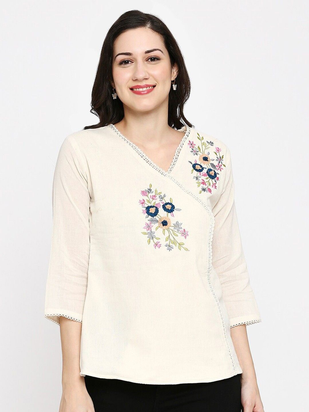 Hitarth Fashion Women Floral Embroidered Lace Peplum Organic Cotton Tunic, Off white
Hitarth Fashion Women Floral Embroidered Lace Peplum Organic Cotton Tunic, Off white