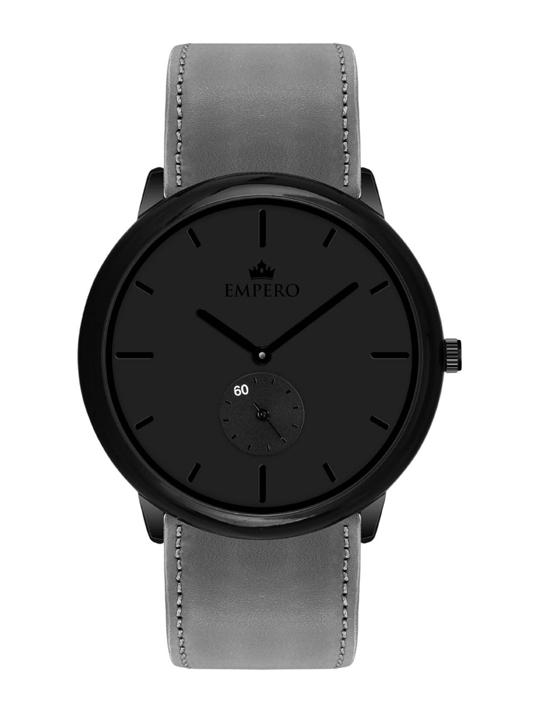 EMPERO Men Brass Dial & Leather Straps Analogue Chronograph Watch EAB303 Black Hands Grey Leather
EMPERO Men Brass Dial & Leather Straps Analogue Chronograph Watch EAB303 Black Hands Grey Leather