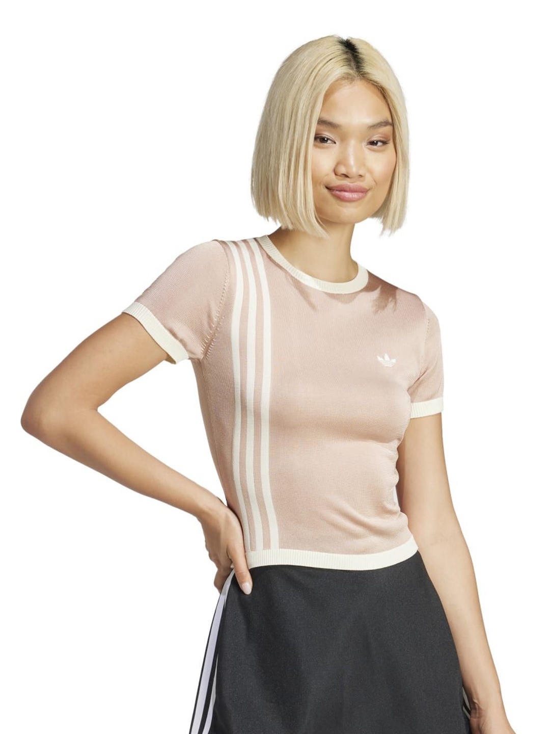 ADIDAS Originals Women Striped V-Neck Extended Sleeves Cut Outs Slim Fit T-shirt, Beige
ADIDAS Originals Women Striped V-Neck Extended Sleeves Cut Outs Slim Fit T-shirt, Beige