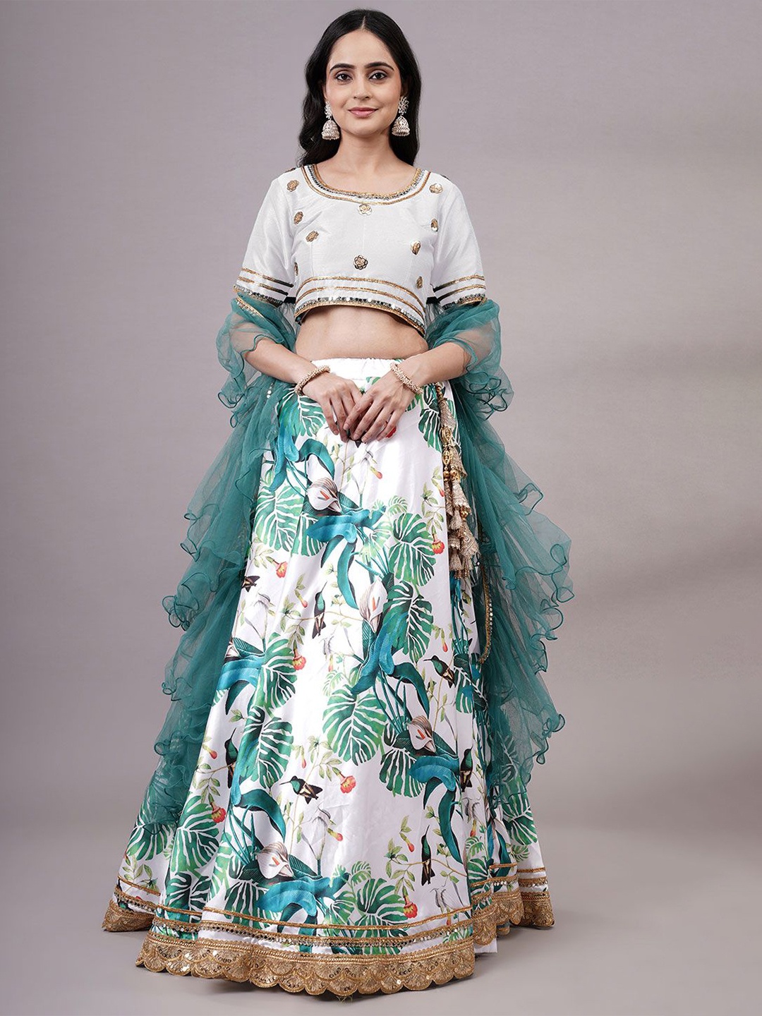 Utsav Fashion Embroidered Mirror Work Shibori Ready to Wear Lehenga & Choli With Dupatta, White
Utsav Fashion Embroidered Mirror Work Shibori Ready to Wear Lehenga & Choli With Dupatta, White