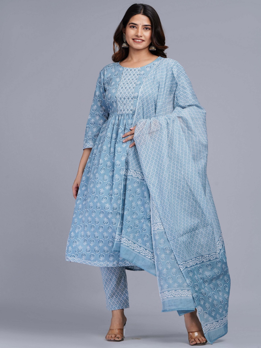 Moda Rapido Women Ethnic Motifs Printed Regular Pure Cotton Kurta with Trousers & With Dupatta, Multi
Moda Rapido Women Ethnic Motifs Printed Regular Pure Cotton Kurta with Trousers & With Dupatta, Multi