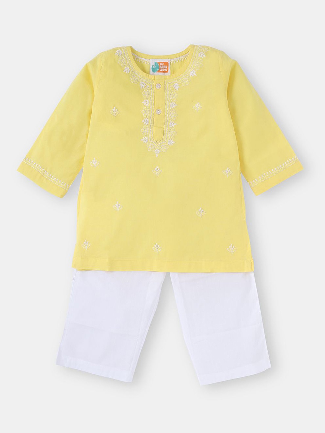 THE BABY LABEL Unisex Kids Ethnic Motifs Embroidered Regular Pure Cotton Kurta with Pyjamas, Yellow
THE BABY LABEL Unisex Kids Ethnic Motifs Embroidered Regular Pure Cotton Kurta with Pyjamas, Yellow