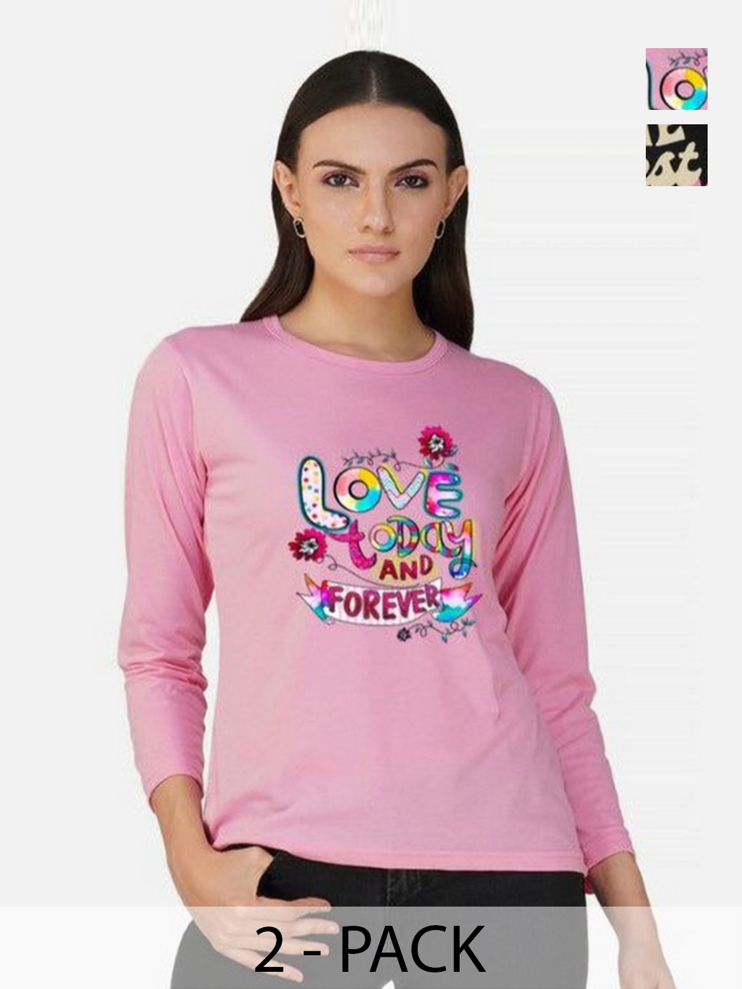 Metronaut Women Pack of 2 Bio Finish Graphic Printed Round Neck Cotton T-shirts, Pink
Metronaut Women Pack of 2 Bio Finish Graphic Printed Round Neck Cotton T-shirts, Pink