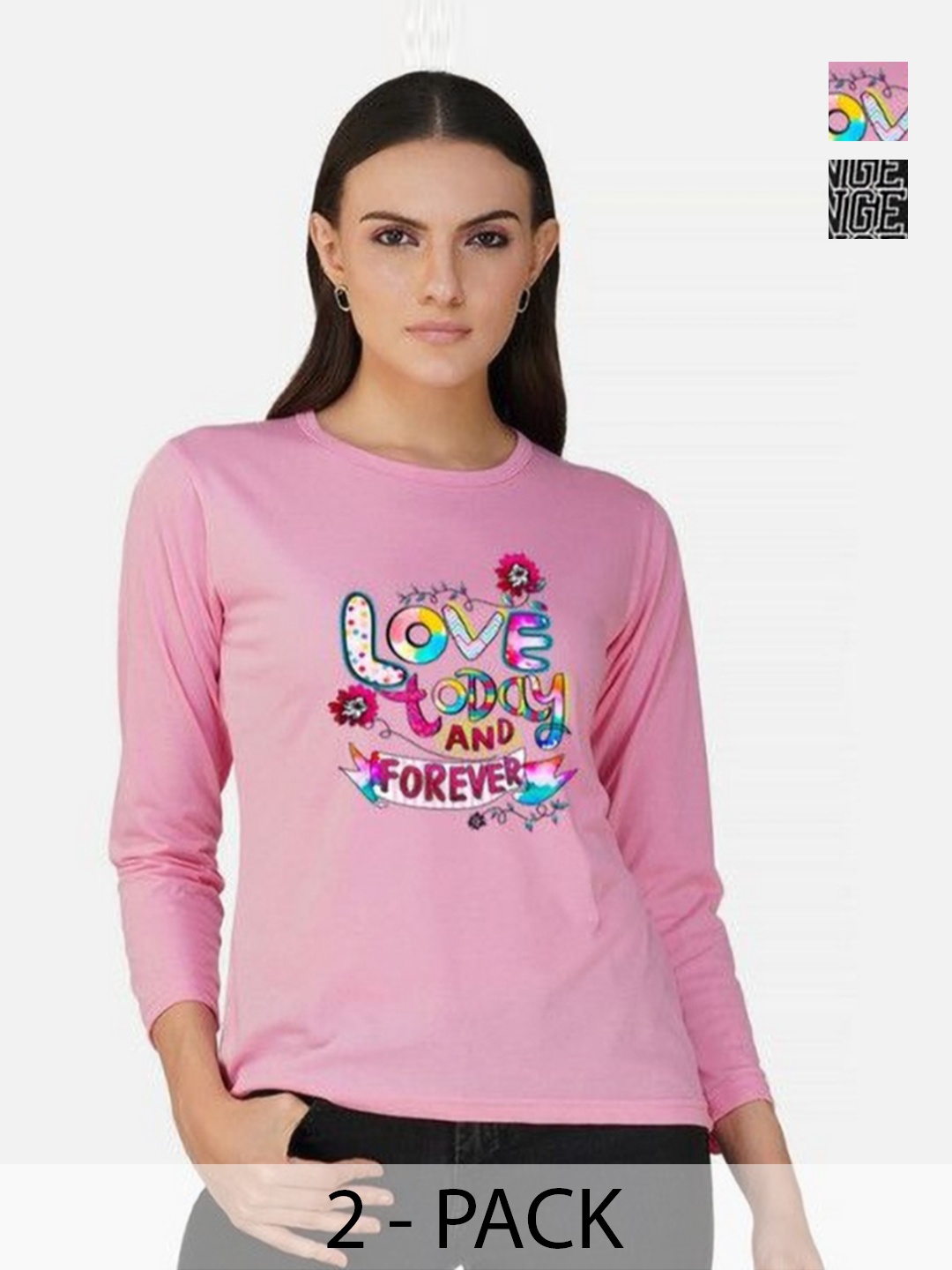 Metronaut Women Pack of 2 Bio Finish Graphic Printed Round Neck Cotton T-shirts, Pink
Metronaut Women Pack of 2 Bio Finish Graphic Printed Round Neck Cotton T-shirts, Pink
