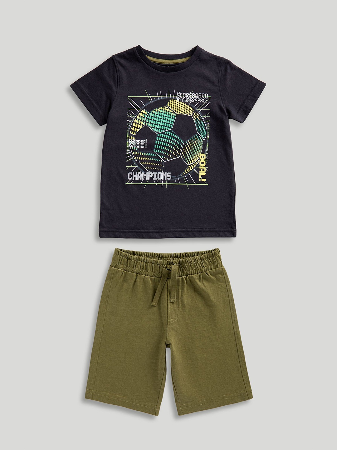 Mothercare Junior Boys Eco Ranger Everley Football Pure Cotton T-Shirt And Shorts, Black
Mothercare Junior Boys Eco Ranger Everley Football Pure Cotton T-Shirt And Shorts, Black