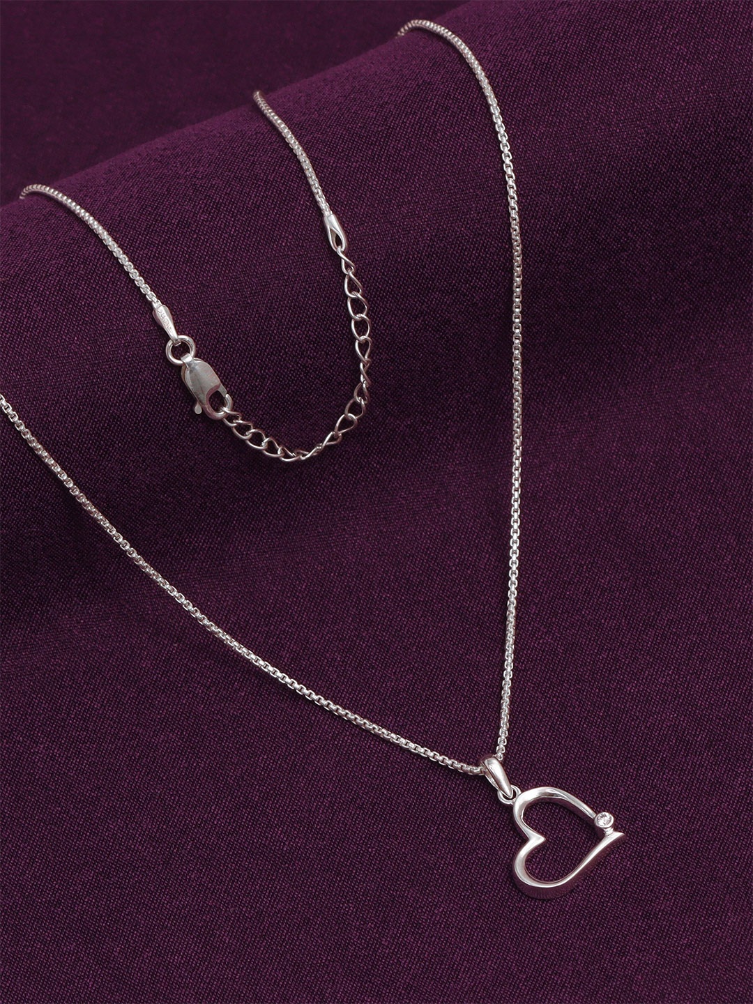 LeCalla 925 Sterling Silver Rhodium-Plated Cubic Zirconia Studded Heart Pendant With Chain
LeCalla 925 Sterling Silver Rhodium-Plated Cubic Zirconia Studded Heart Pendant With Chain