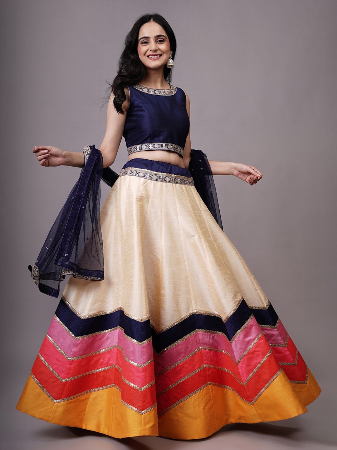 Utsav Fashion Embroidered Sequinned Shibori Ready to Wear Lehenga & Choli With Dupatta, Cream
Utsav Fashion Embroidered Sequinned Shibori Ready to Wear Lehenga & Choli With Dupatta, Cream