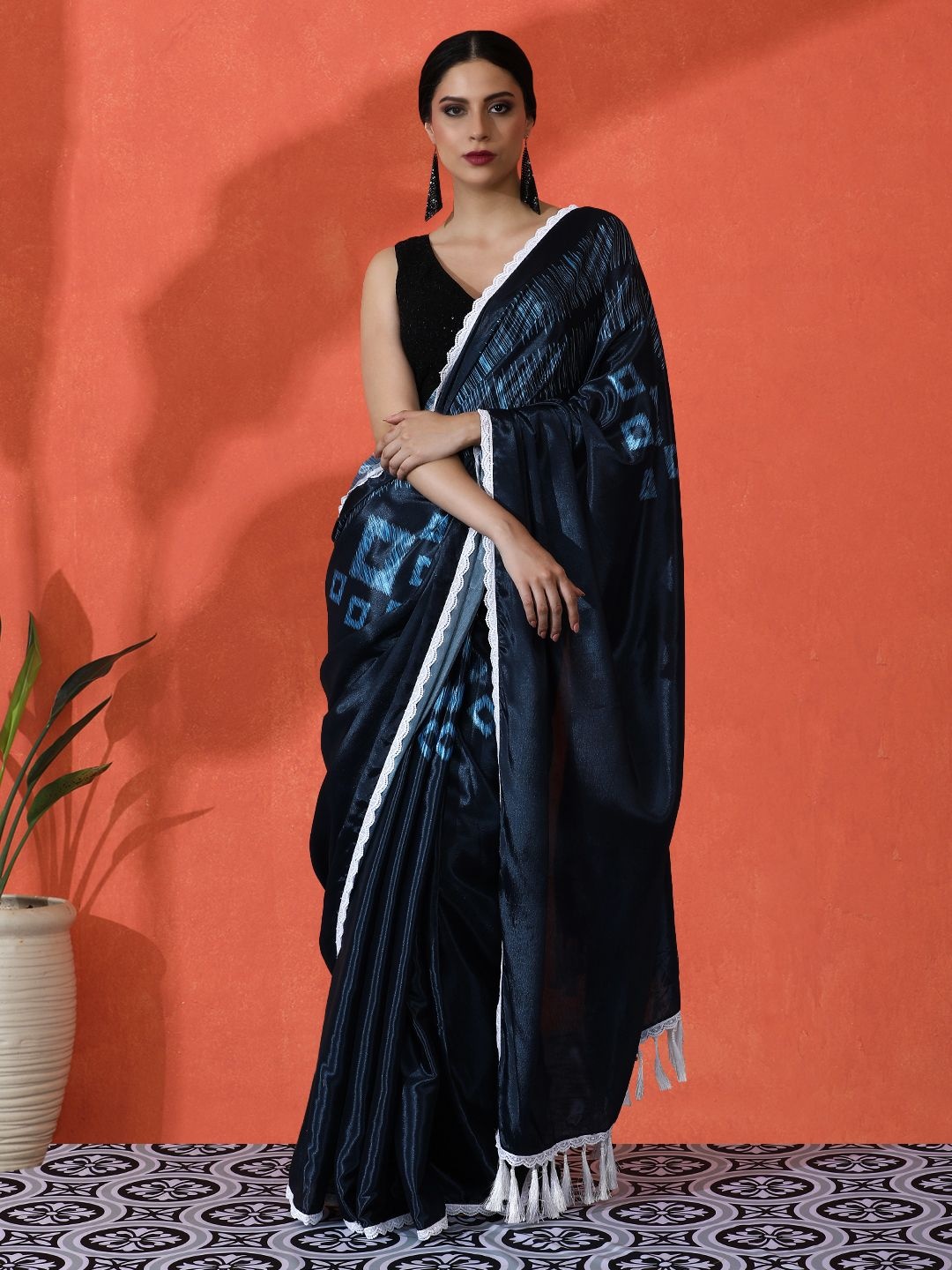Sangria Embellished Solid Printed Digital Printed Satin Saree With Blouse Piece, Blue
Sangria Embellished Solid Printed Digital Printed Satin Saree With Blouse Piece, Blue