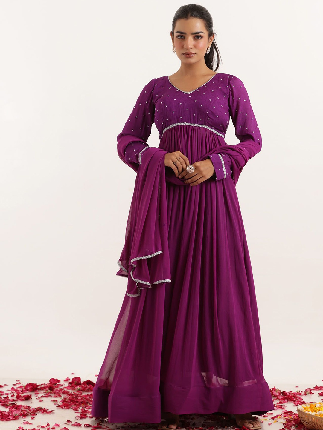 DEASHA INDIA Women Embroidered Regular Sequinned Kurta with Trousers & With Dupatta, Purple
DEASHA INDIA Women Embroidered Regular Sequinned Kurta with Trousers & With Dupatta, Purple