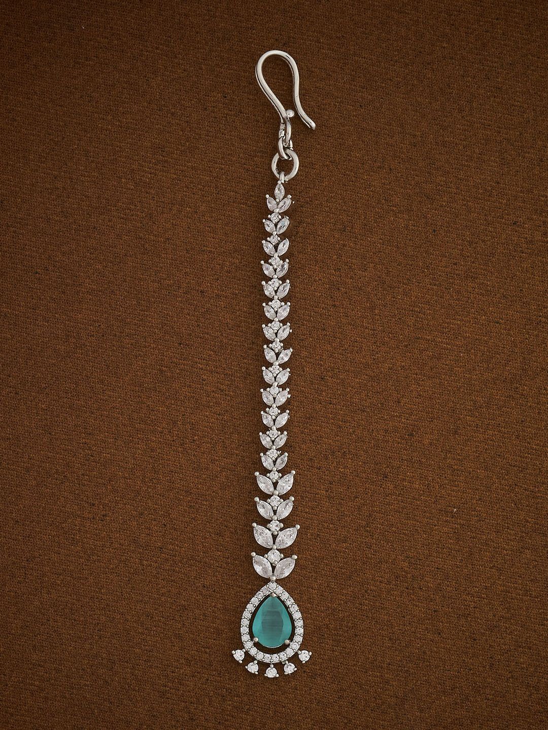 Kushal's Fashion Jewellery Rhodium-Plated Artificial Stones and Beads Studded Maang Tikka Head Jewellery, Silver
Kushal's Fashion Jewellery Rhodium-Plated Artificial Stones and Beads Studded Maang Tikka Head Jewellery, Silver