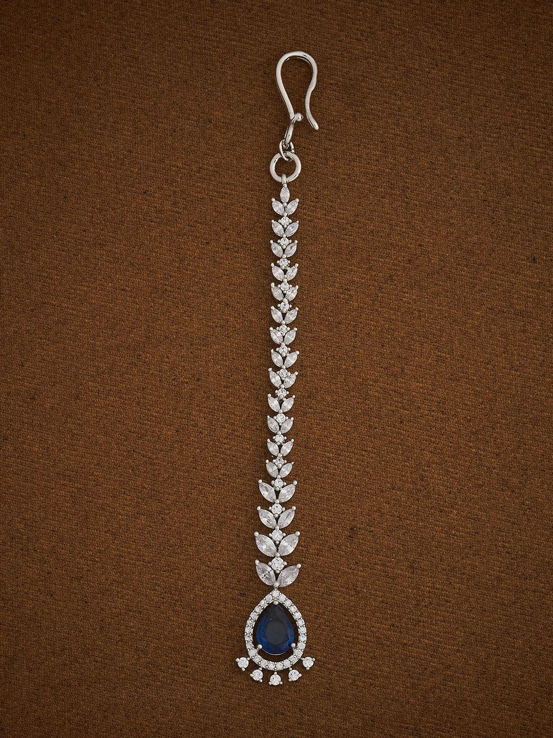 Kushal's Fashion Jewellery Rhodium-Plated Artificial Stones and Beads Studded Maang Tikka Head Jewellery, Silver
Kushal's Fashion Jewellery Rhodium-Plated Artificial Stones and Beads Studded Maang Tikka Head Jewellery, Silver