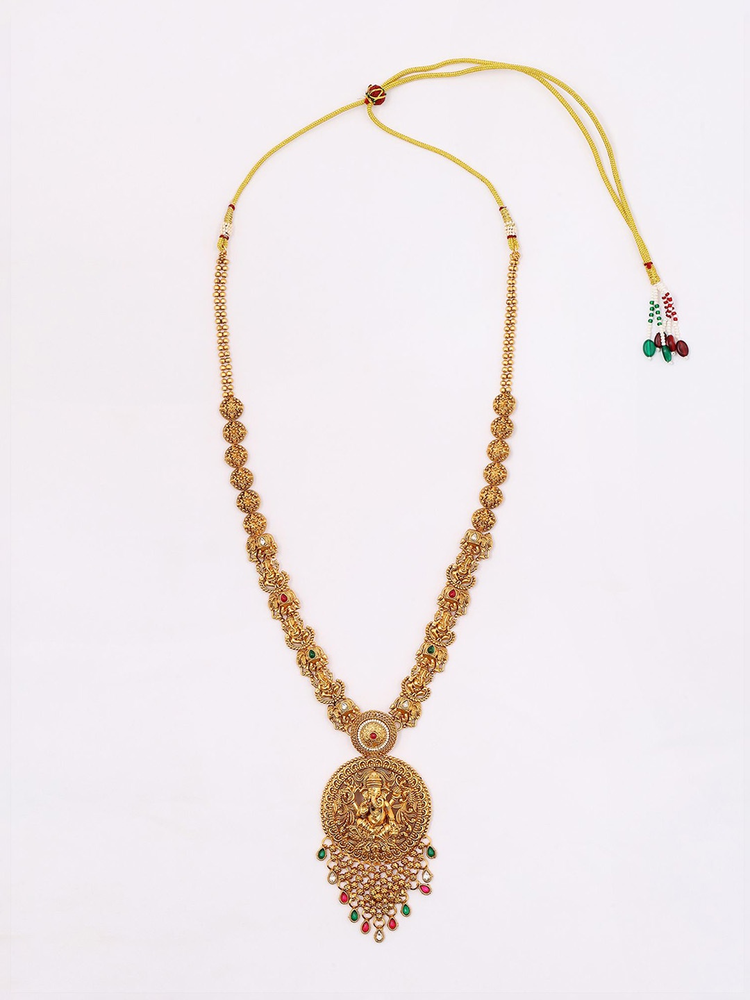 Exotic India Stone Studded Blessing Lord Ganesha Long Necklace Set With Earrings, Gold
Exotic India Stone Studded Blessing Lord Ganesha Long Necklace Set With Earrings, Gold