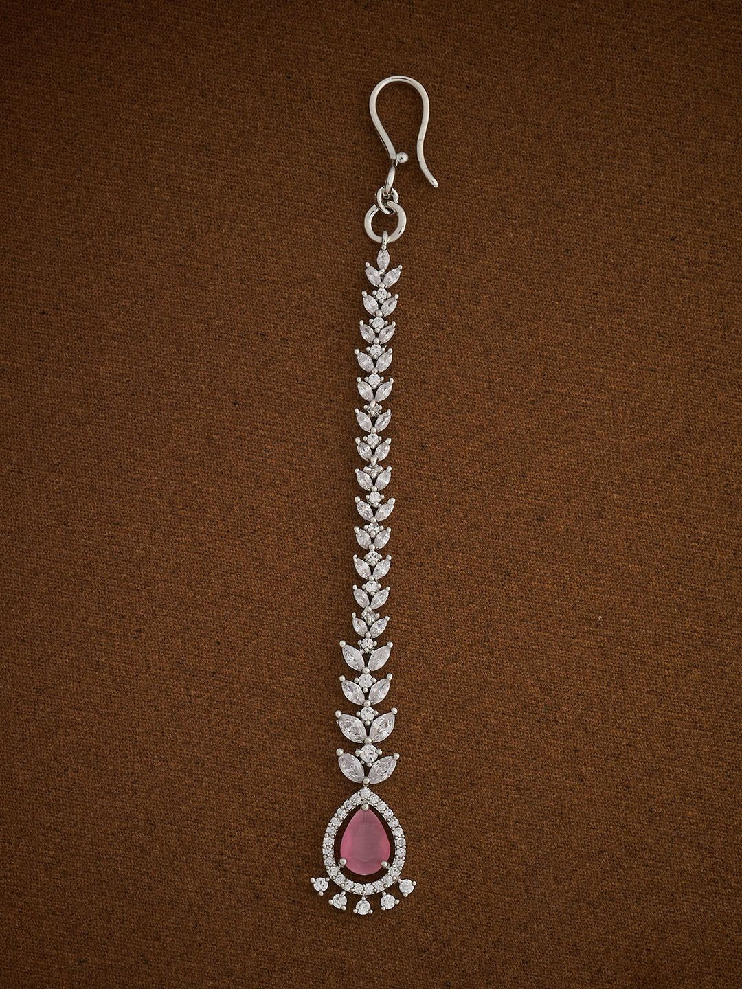Kushal's Fashion Jewellery Rhodium-Plated Artificial Stones and Beads Studded Maang Tikka Head Jewellery, Silver
Kushal's Fashion Jewellery Rhodium-Plated Artificial Stones and Beads Studded Maang Tikka Head Jewellery, Silver