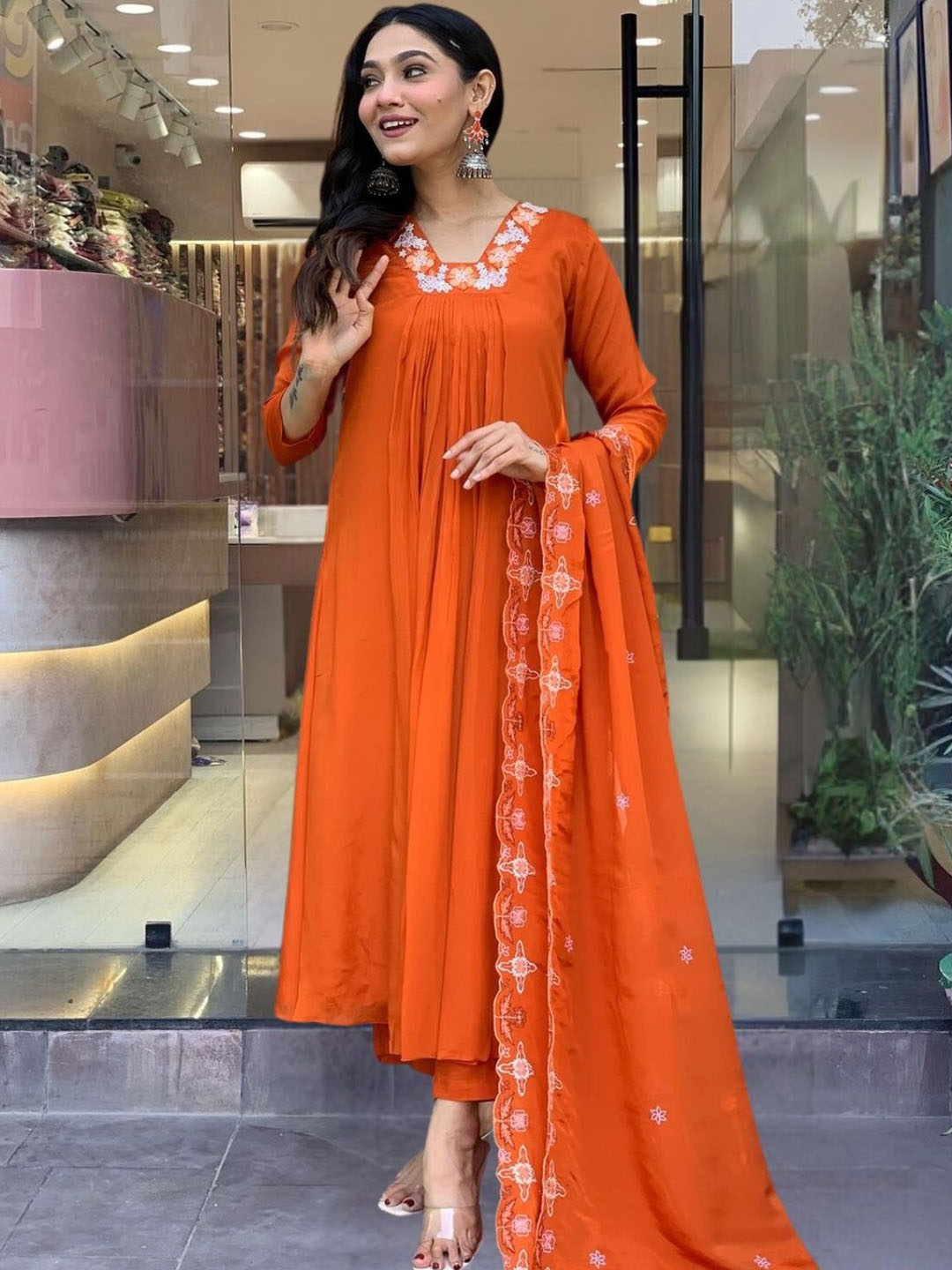 Fashion Ritmo Women Floral Embroidered Regular Thread Work Kurta with Pyjamas & With Dupatta, Orange
Fashion Ritmo Women Floral Embroidered Regular Thread Work Kurta with Pyjamas & With Dupatta, Orange