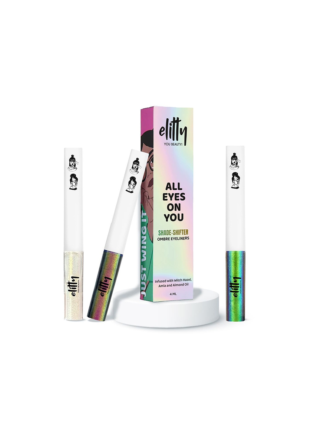 Elitty Set Of 3 Long Lasting Eyeliner- 4 ml Each- Celestial- Halo- Aurora, White
Elitty Set Of 3 Long Lasting Eyeliner- 4 ml Each- Celestial- Halo- Aurora, White