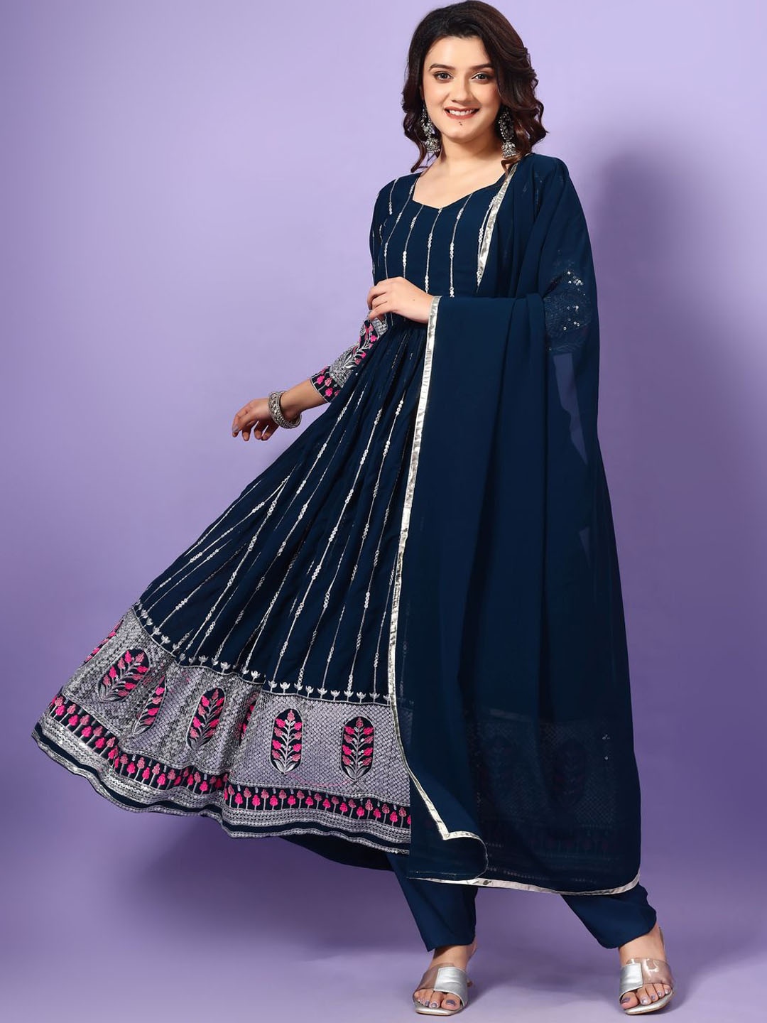 Wedani Women Ethnic Motifs Embroidered Regular Sequinned Kurta with Pyjamas & With Dupatta, Turquoise blue
Wedani Women Ethnic Motifs Embroidered Regular Sequinned Kurta with Pyjamas & With Dupatta, Turquoise blue