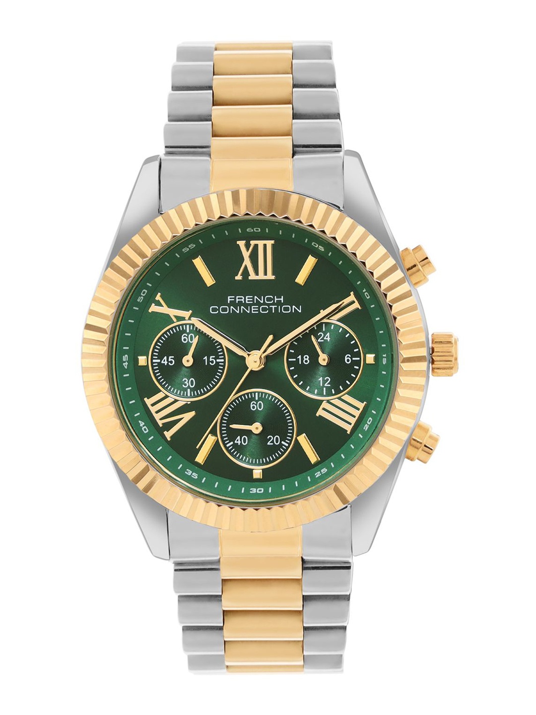 French Connection Women Dial & Stainless Steel Bracelet Style Straps Analogue Watch FCM06NTM, Green
French Connection Women Dial & Stainless Steel Bracelet Style Straps Analogue Watch FCM06NTM, Green