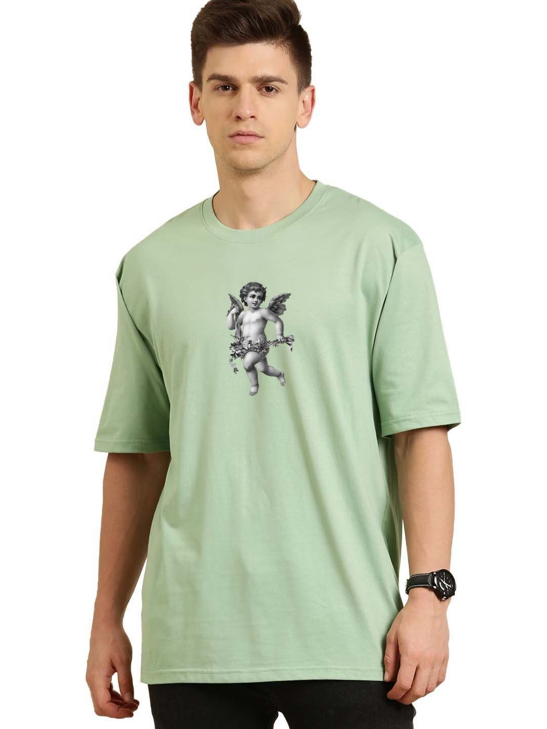 Organic Chics Men Printed Drop-Shoulder Sleeves Pure Cotton Anti Odour T-shirt, Green
Organic Chics Men Printed Drop-Shoulder Sleeves Pure Cotton Anti Odour T-shirt, Green