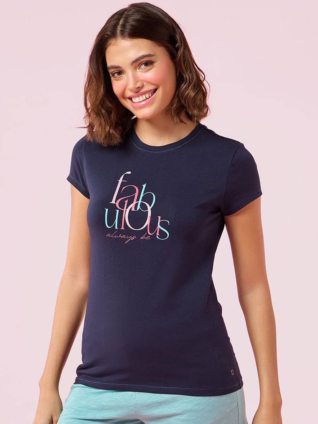 Enamor Graphic Printed Short Sleeve Crew Neck Stretch Lounge T-Shirt, Navy blue
Enamor Graphic Printed Short Sleeve Crew Neck Stretch Lounge T-Shirt, Navy blue