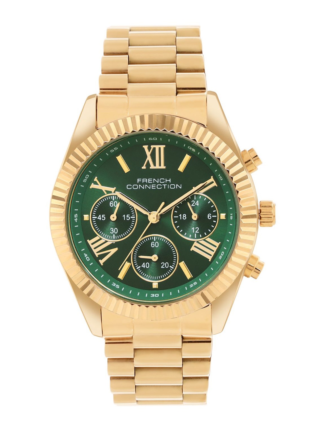 French Connection Women Dial & Stainless Steel Bracelet Style Straps Analogue Watch FCM06NGM, Green
French Connection Women Dial & Stainless Steel Bracelet Style Straps Analogue Watch FCM06NGM, Green