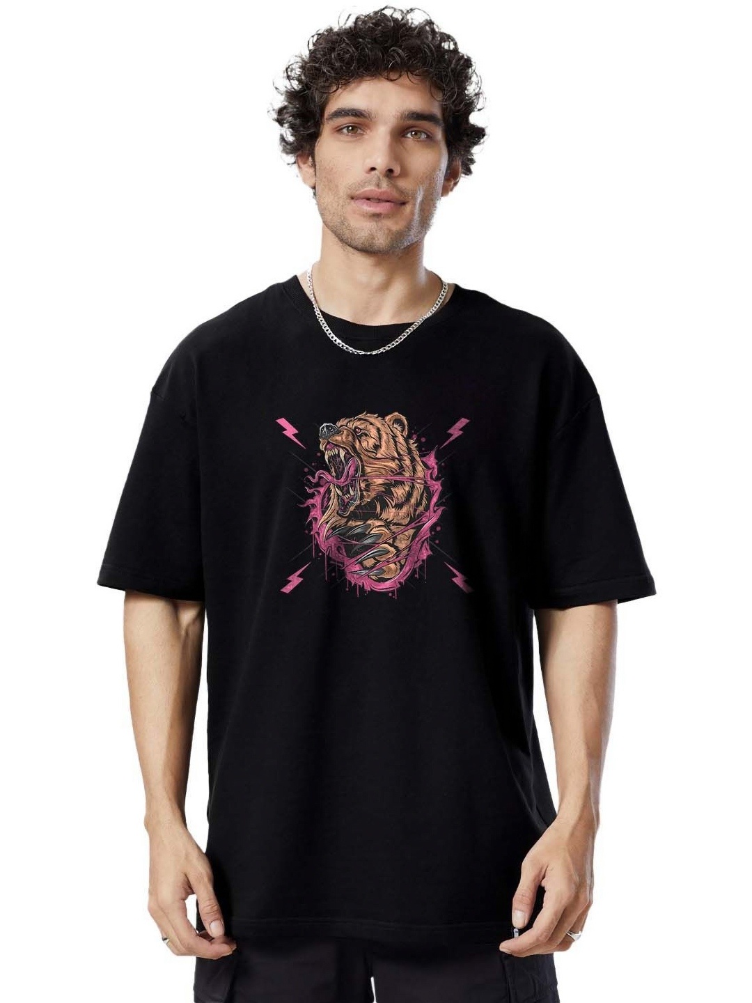 Organic Chics Men Printed Drop-Shoulder Sleeves Pure Cotton Anti Odour T-shirt, Black
Organic Chics Men Printed Drop-Shoulder Sleeves Pure Cotton Anti Odour T-shirt, Black