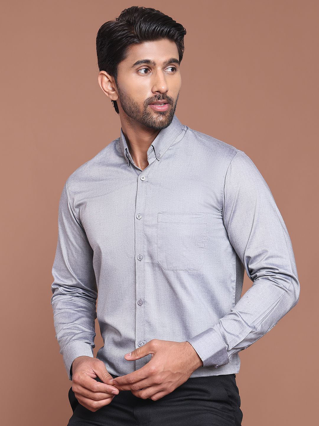 Indian Needle Men Classic Opaque Formal Shirt, Grey
Indian Needle Men Classic Opaque Formal Shirt, Grey