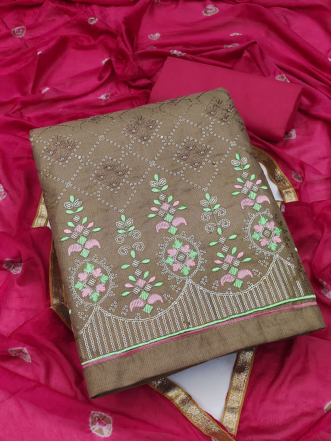 SAINOOR Embroidered Pure Cotton Semi-Stitched Dress Material, Grey
SAINOOR Embroidered Pure Cotton Semi-Stitched Dress Material, Grey