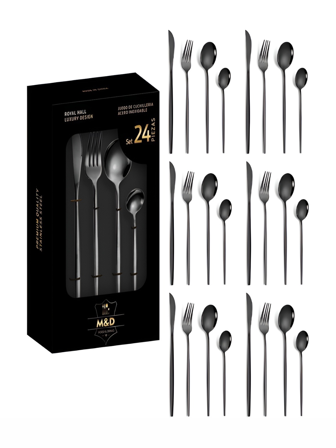 YELONA French Style Matte Black Stainless Steel Flatware Cutlery Set with Giftable Box
YELONA French Style Matte Black Stainless Steel Flatware Cutlery Set with Giftable Box