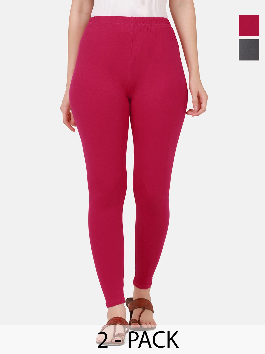 DIMPY GARMENTS Pack Of 2 Pure Cotton Slim Fit Mid Rise Ankle Length Leggings, Pink
DIMPY GARMENTS Pack Of 2 Pure Cotton Slim Fit Mid Rise Ankle Length Leggings, Pink