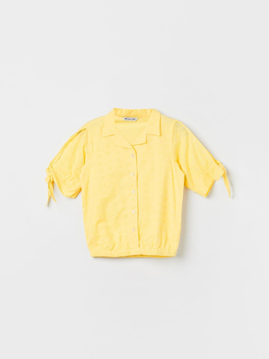 Fame Forever by Lifestyle Embroidered Mandarin Collar Roll-Up Sleeves Cotton Shirt Style Top, Yellow
Fame Forever by Lifestyle Embroidered Mandarin Collar Roll-Up Sleeves Cotton Shirt Style Top, Yellow