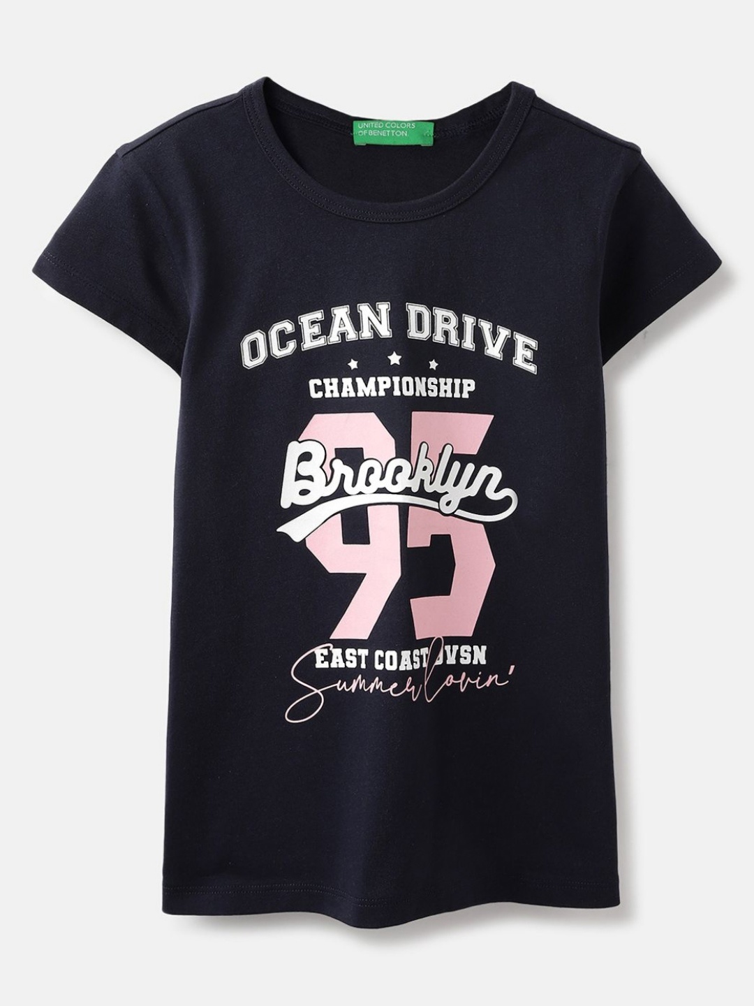 United Colors of Benetton Girls Typography Printed Pure Cotton Applique T-shirt, Blue
United Colors of Benetton Girls Typography Printed Pure Cotton Applique T-shirt, Blue