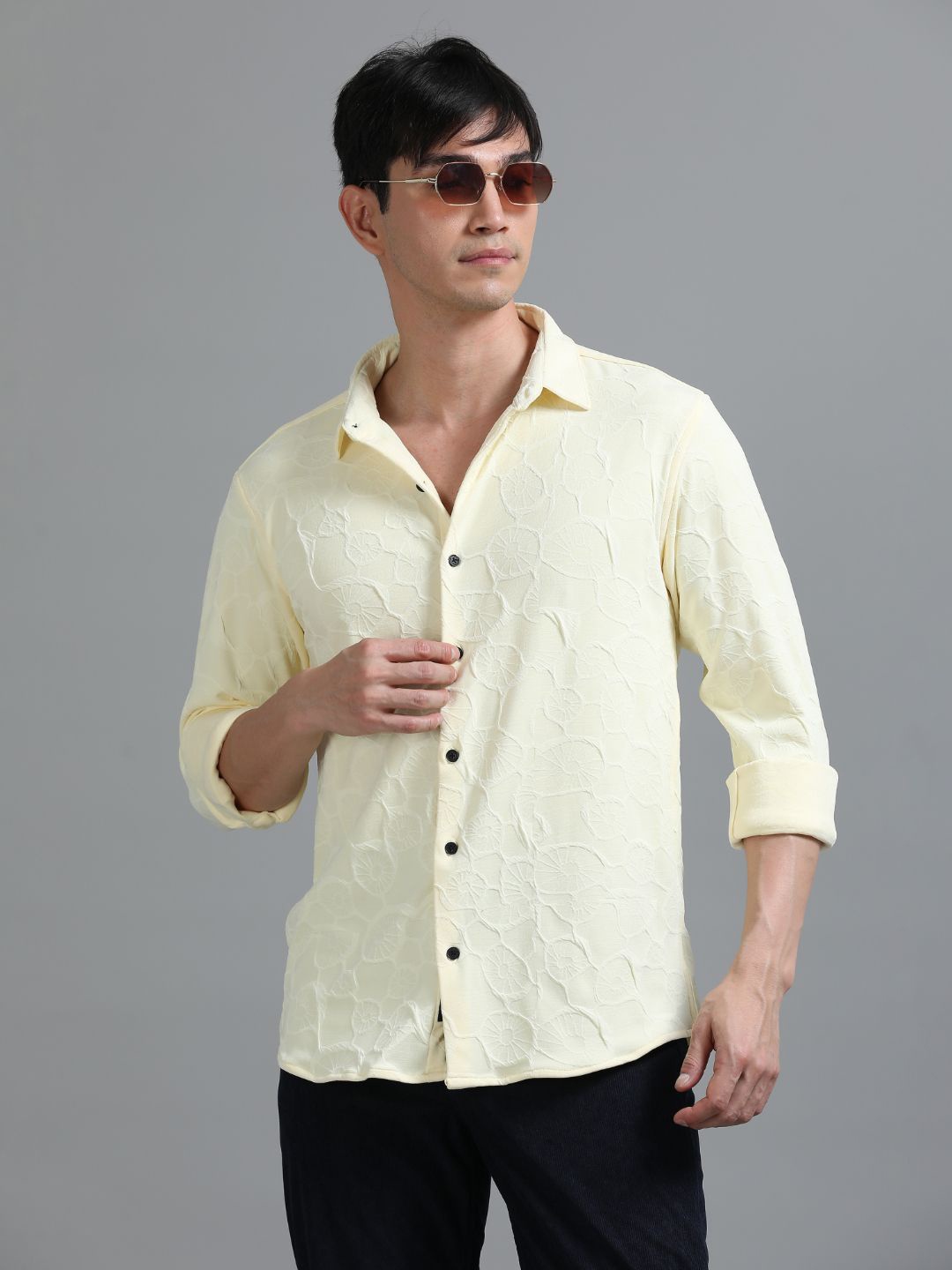 PAUL STREET Men Standard Relaxed Fit Spread Collar Textured Casual Shirt, Yellow
PAUL STREET Men Standard Relaxed Fit Spread Collar Textured Casual Shirt, Yellow