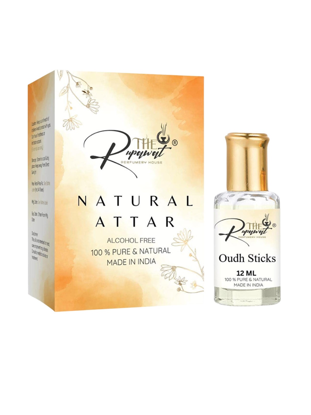 THE RUPAWAT Perfumery House Oudh Sticks Natural Alcohol Free Attar 12 ml, Transparent
THE RUPAWAT Perfumery House Oudh Sticks Natural Alcohol Free Attar 12 ml, Transparent