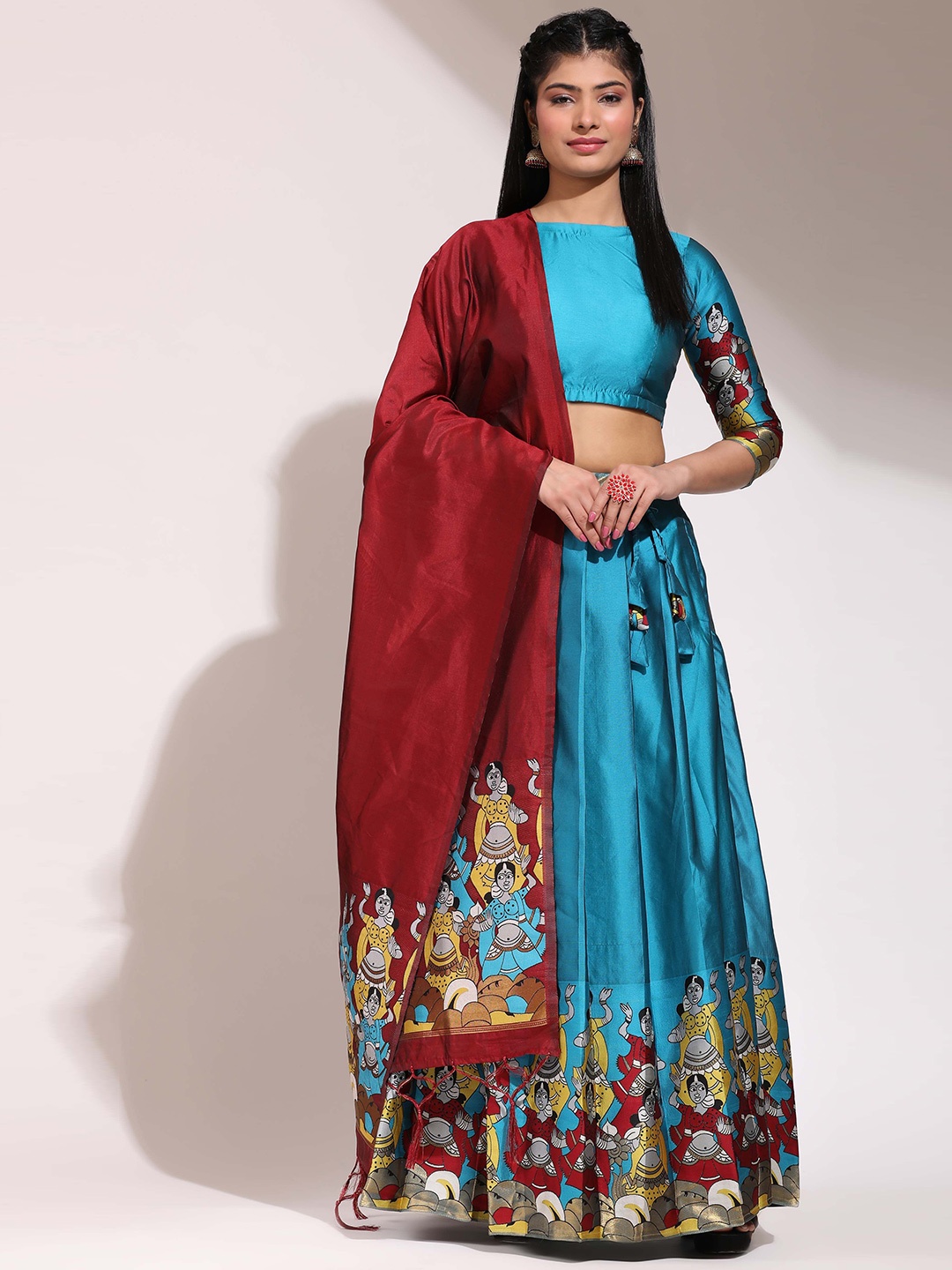 DIVASTRI Printed Silk Semi-Stitched Lehenga & Unstitched Blouse With Dupatta, Blue
DIVASTRI Printed Silk Semi-Stitched Lehenga & Unstitched Blouse With Dupatta, Blue