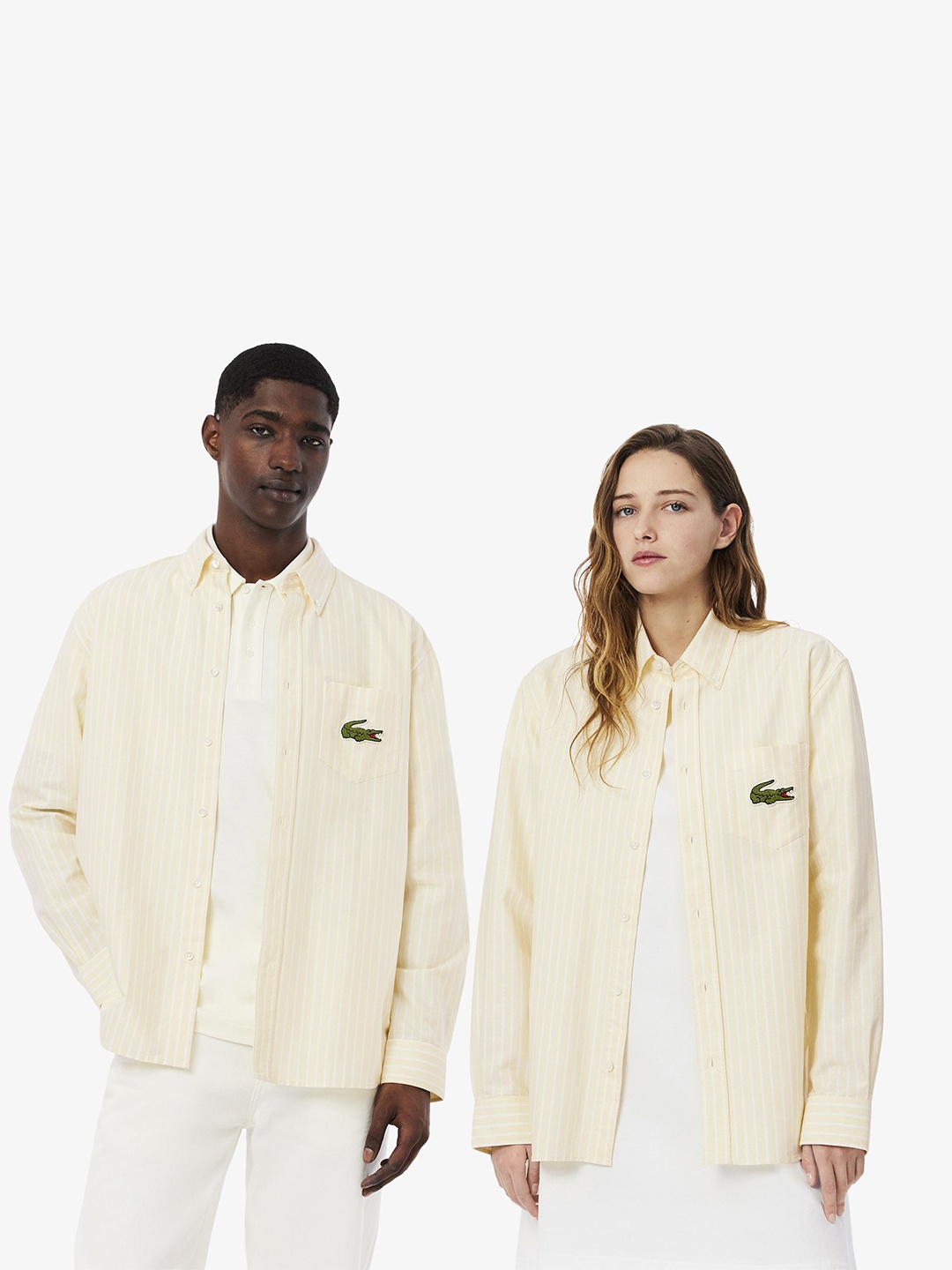 Lacoste Unisex Relaxed Fit Spread Collar Vertical Striped Cotton Casual Shirt, Yellow
Lacoste Unisex Relaxed Fit Spread Collar Vertical Striped Cotton Casual Shirt, Yellow