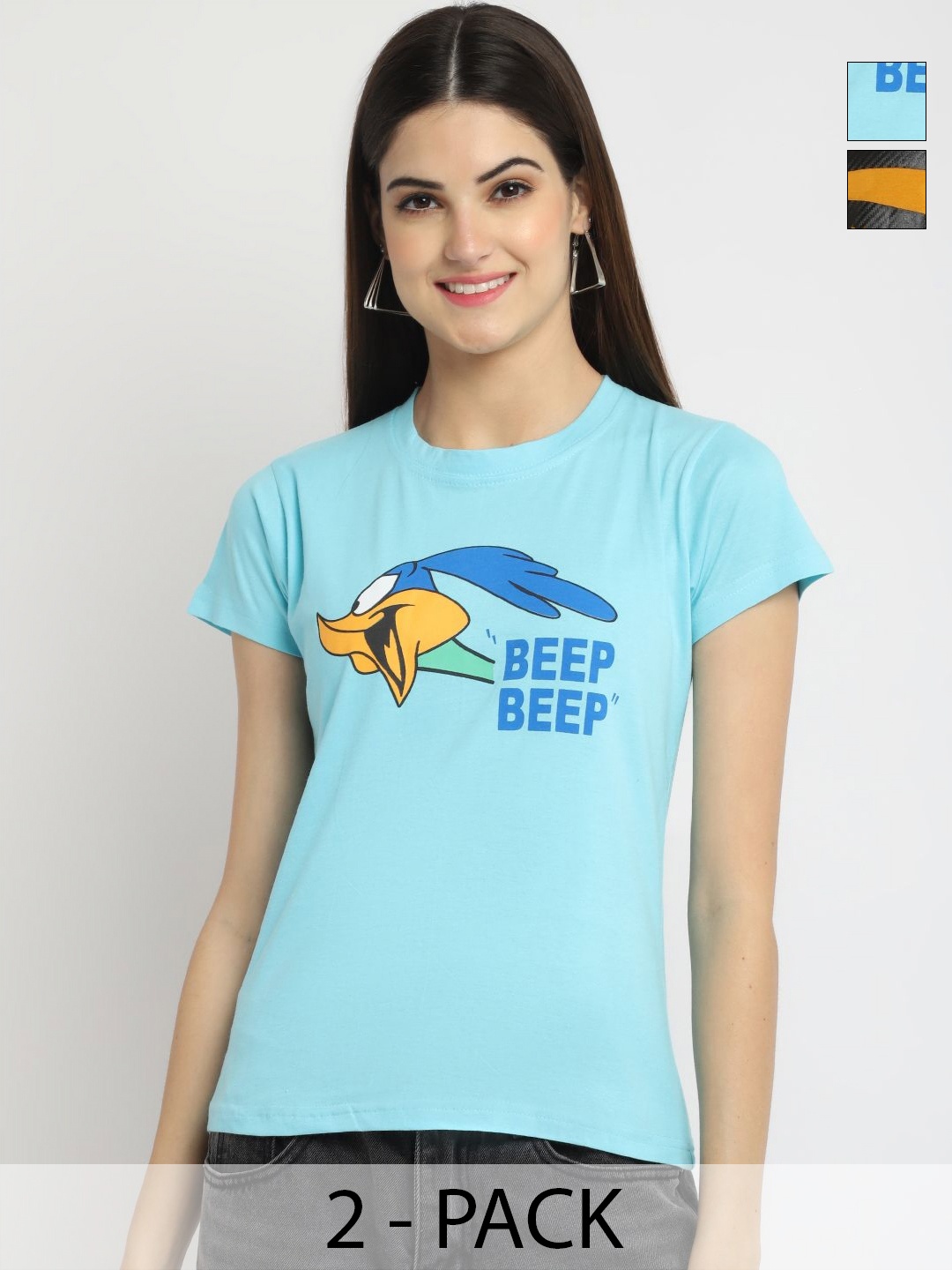 Dreambe Women Pack Of 2 Looney Tunes Graphic Printed Round Neck Cotton T-shirts, Blue
Dreambe Women Pack Of 2 Looney Tunes Graphic Printed Round Neck Cotton T-shirts, Blue