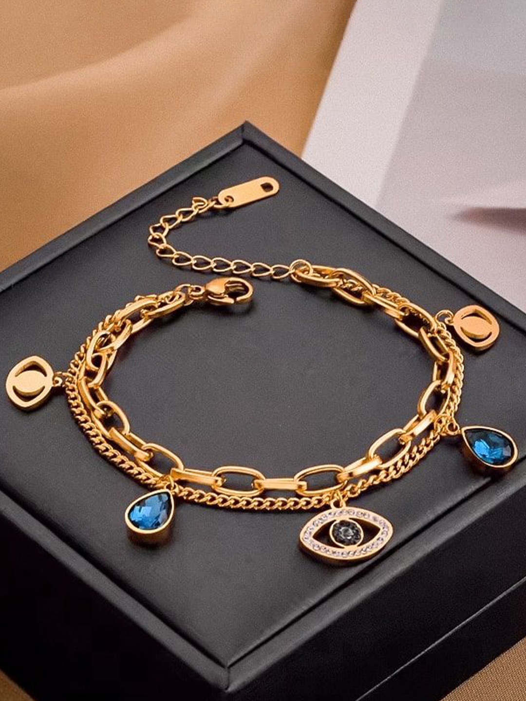 Zabby Allen Stainless Steel Rose Gold-Plated Cubic Zirconia Studded Bracelet With Charms, Copper
Zabby Allen Stainless Steel Rose Gold-Plated Cubic Zirconia Studded Bracelet With Charms, Copper