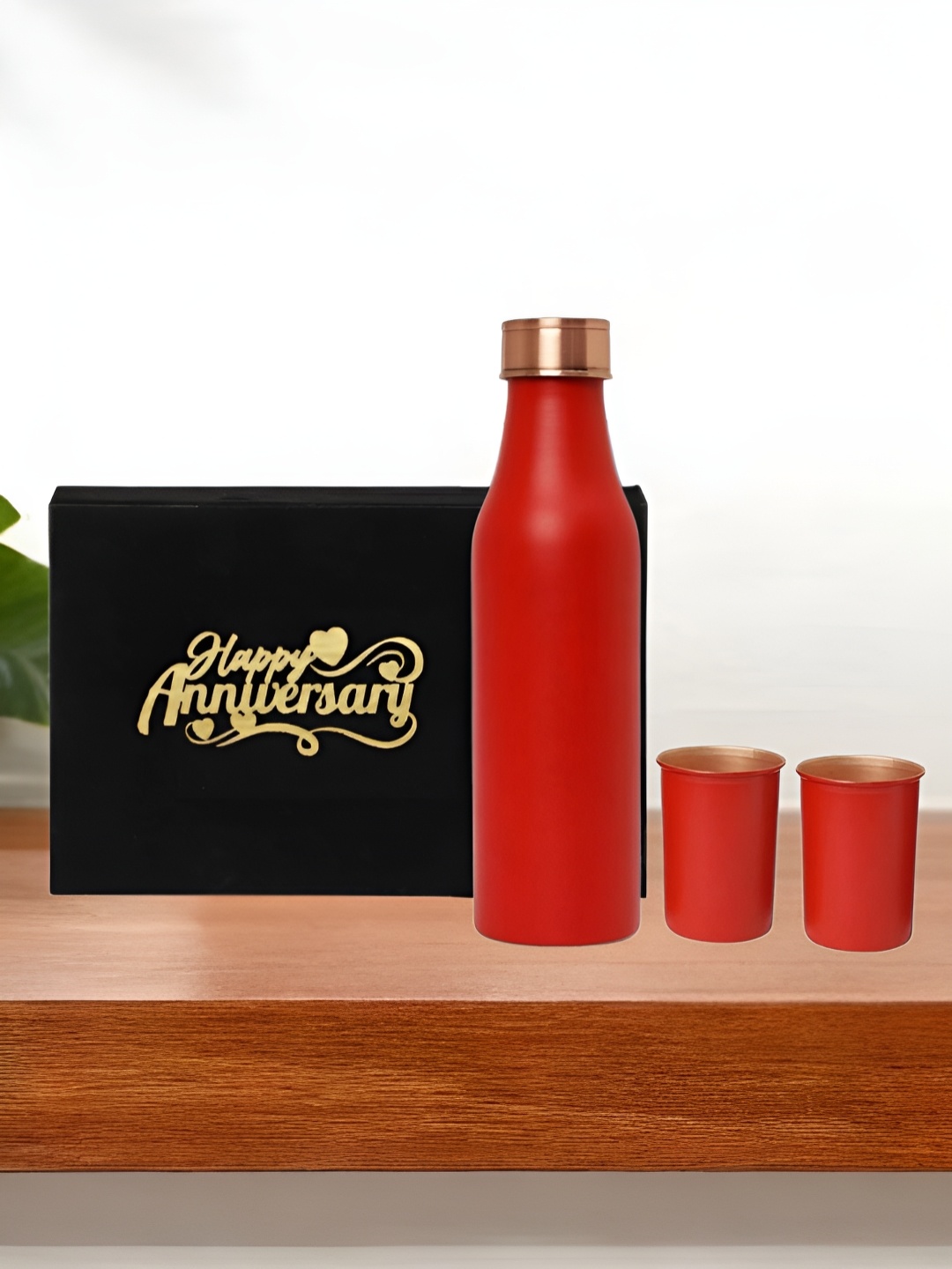INTERNATIONAL GIFT Red 3 Pieces Pure Copper Water Bottle With Glass Set Box & Bag 950-ml
INTERNATIONAL GIFT Red 3 Pieces Pure Copper Water Bottle With Glass Set Box & Bag 950-ml