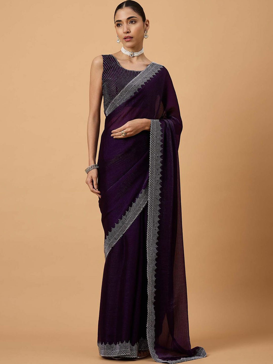 all about you Embellished Beads and Stones Pure Chiffon Designer Saree, Purple
all about you Embellished Beads and Stones Pure Chiffon Designer Saree, Purple