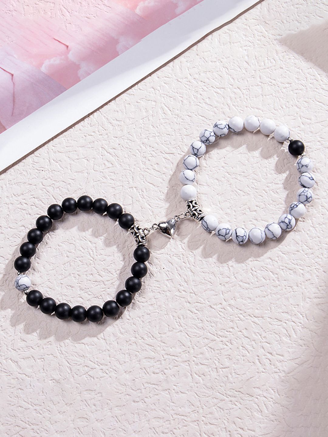Jewels Galaxy Mens Set Of 2 Silver-Plated Artificial Beaded Elasticated Bracelet, Black
Jewels Galaxy Mens Set Of 2 Silver-Plated Artificial Beaded Elasticated Bracelet, Black