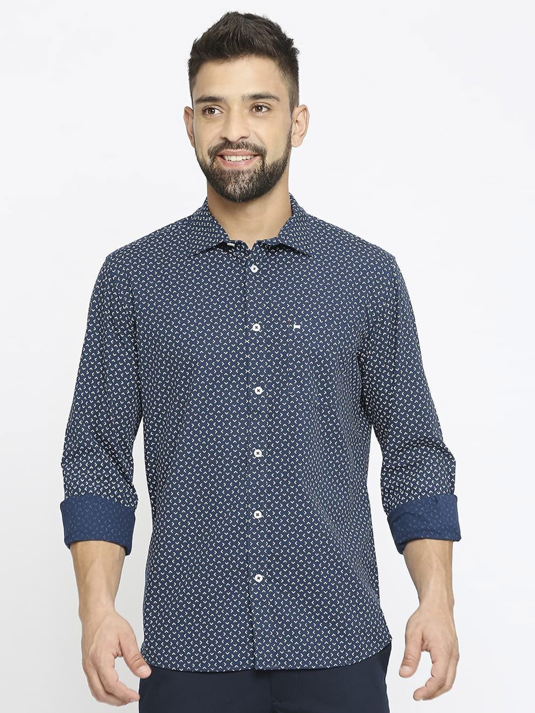Basics Men Relaxed Slim Fit Spread Collar Micro Ditsy Printed Cotton Casual Shirt, Blue
Basics Men Relaxed Slim Fit Spread Collar Micro Ditsy Printed Cotton Casual Shirt, Blue