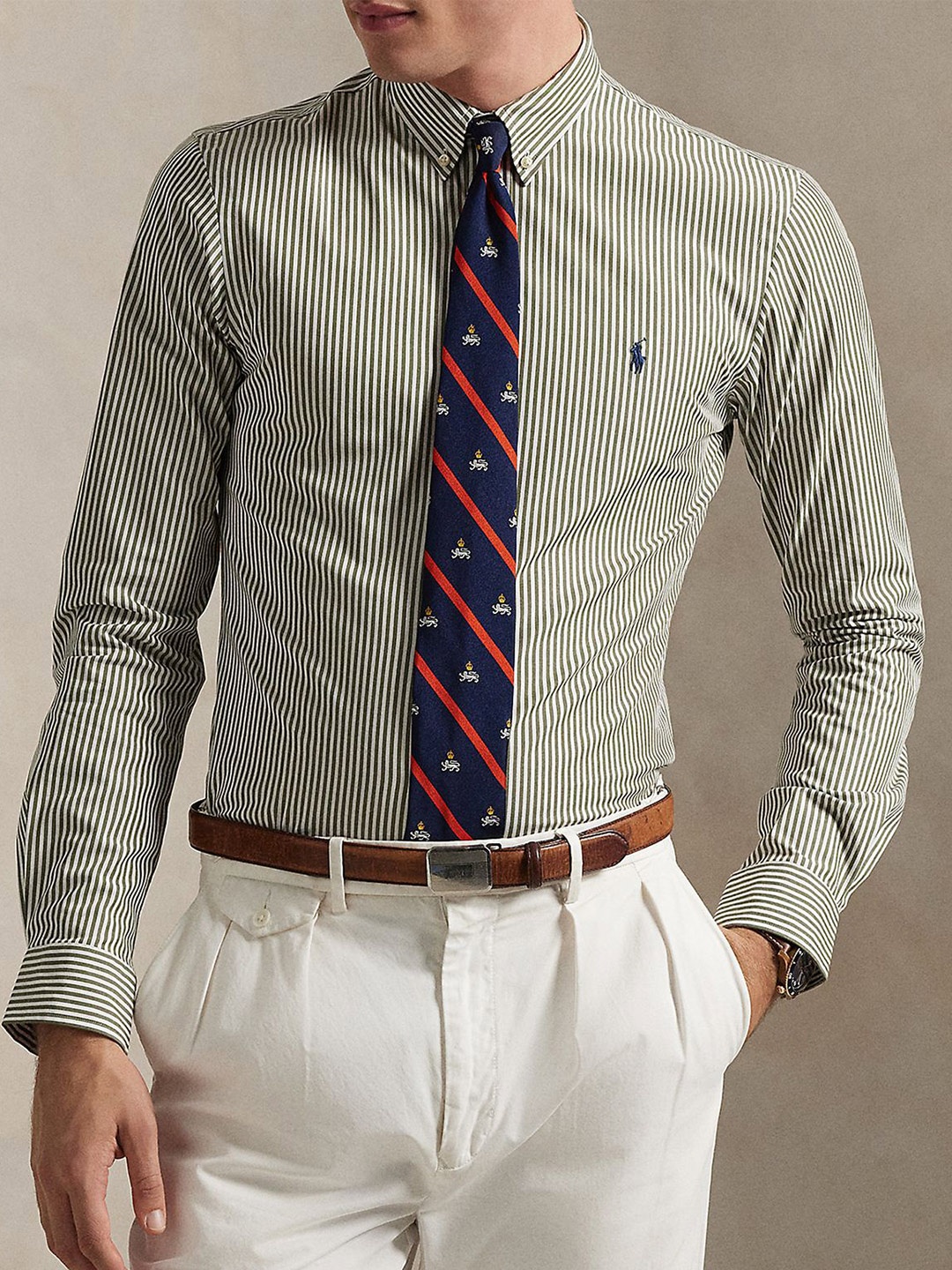 Polo Ralph Lauren Men Button-Down Collar Vertical Striped Cotton Casual Shirt, Green
Polo Ralph Lauren Men Button-Down Collar Vertical Striped Cotton Casual Shirt, Green