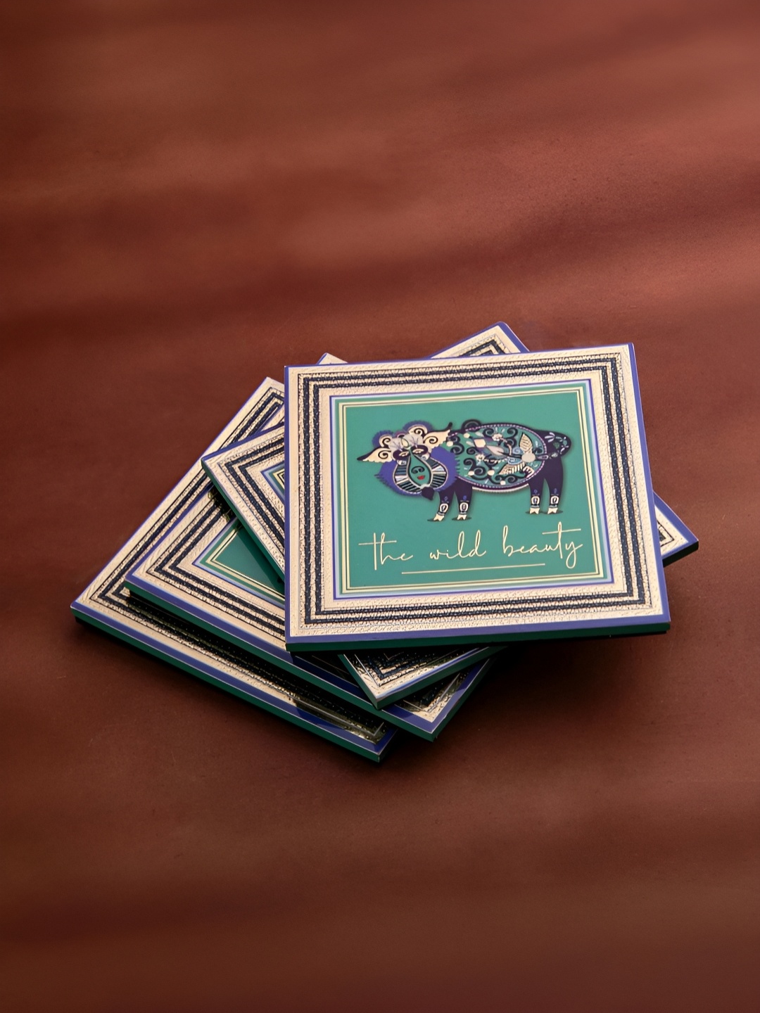 giBOX 4 Pieces Green Gold-Plated Wild Beauty Printed Square Glossy Finish Wooden Coasters
giBOX 4 Pieces Green Gold-Plated Wild Beauty Printed Square Glossy Finish Wooden Coasters