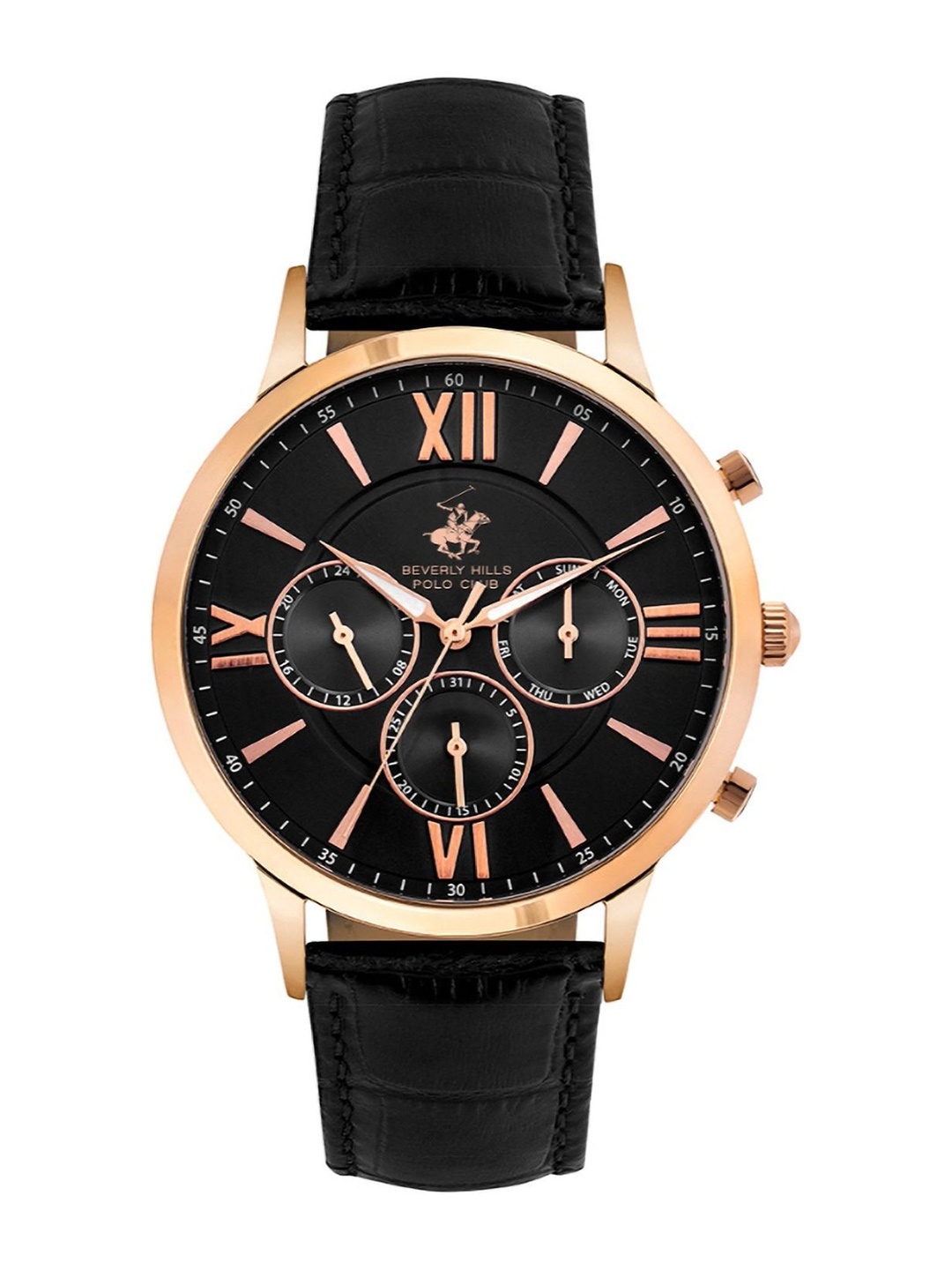 Beverly Hills Polo Club Men Patterned Dial & Leather Textured Straps Analogue Watch BP3627Y.451, Black
Beverly Hills Polo Club Men Patterned Dial & Leather Textured Straps Analogue Watch BP3627Y.451, Black