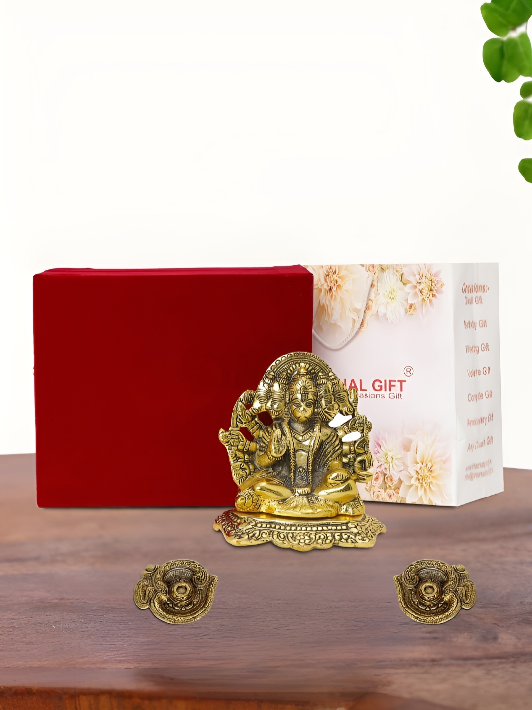 INTERNATIONAL GIFT Gold Plated Panchmukhi Hanuman Idol with 2 Diya and Box
INTERNATIONAL GIFT Gold Plated Panchmukhi Hanuman Idol with 2 Diya and Box
