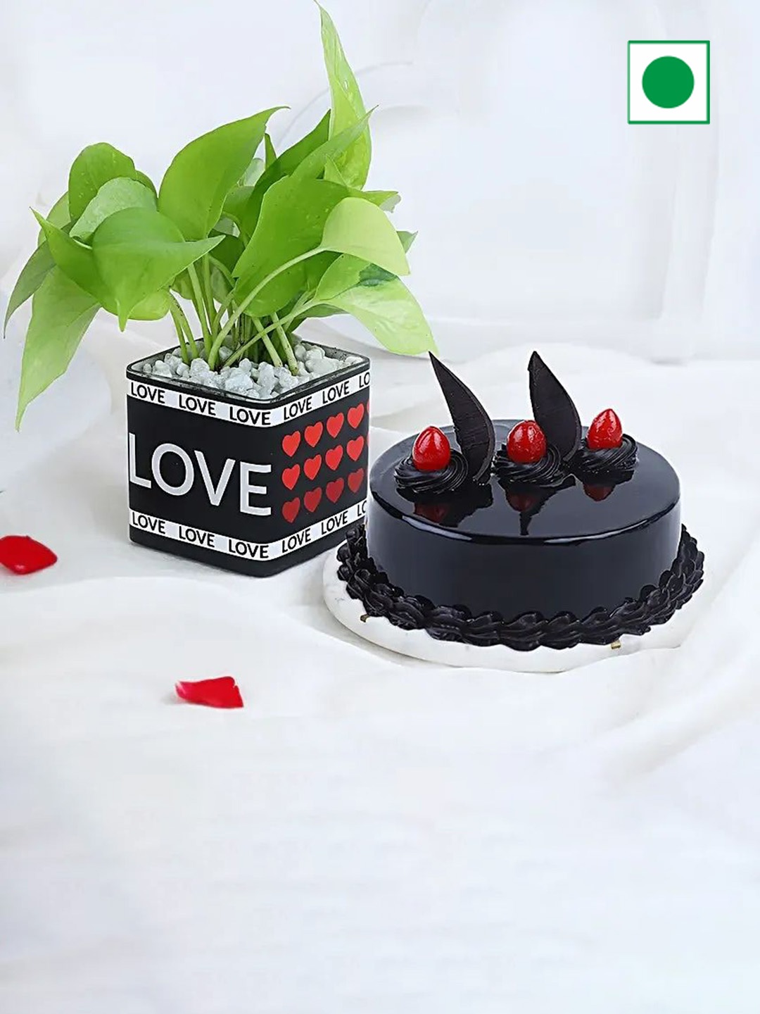 fnp Chocolate Flavour Eggless Round Shaped Cake-500g With Green Bliss Sweet Combo, Black
fnp Chocolate Flavour Eggless Round Shaped Cake-500g With Green Bliss Sweet Combo, Black
