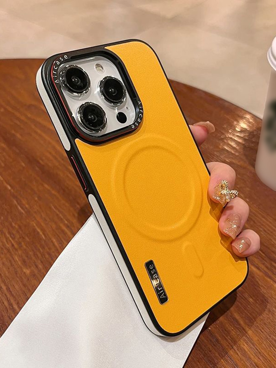 Luxury Kase Solid LK116 Matte Leather Magnetic Mag-Safe Shockproof iPhone 14 Pro Back Case, Yellow
Luxury Kase Solid LK116 Matte Leather Magnetic Mag-Safe Shockproof iPhone 14 Pro Back Case, Yellow