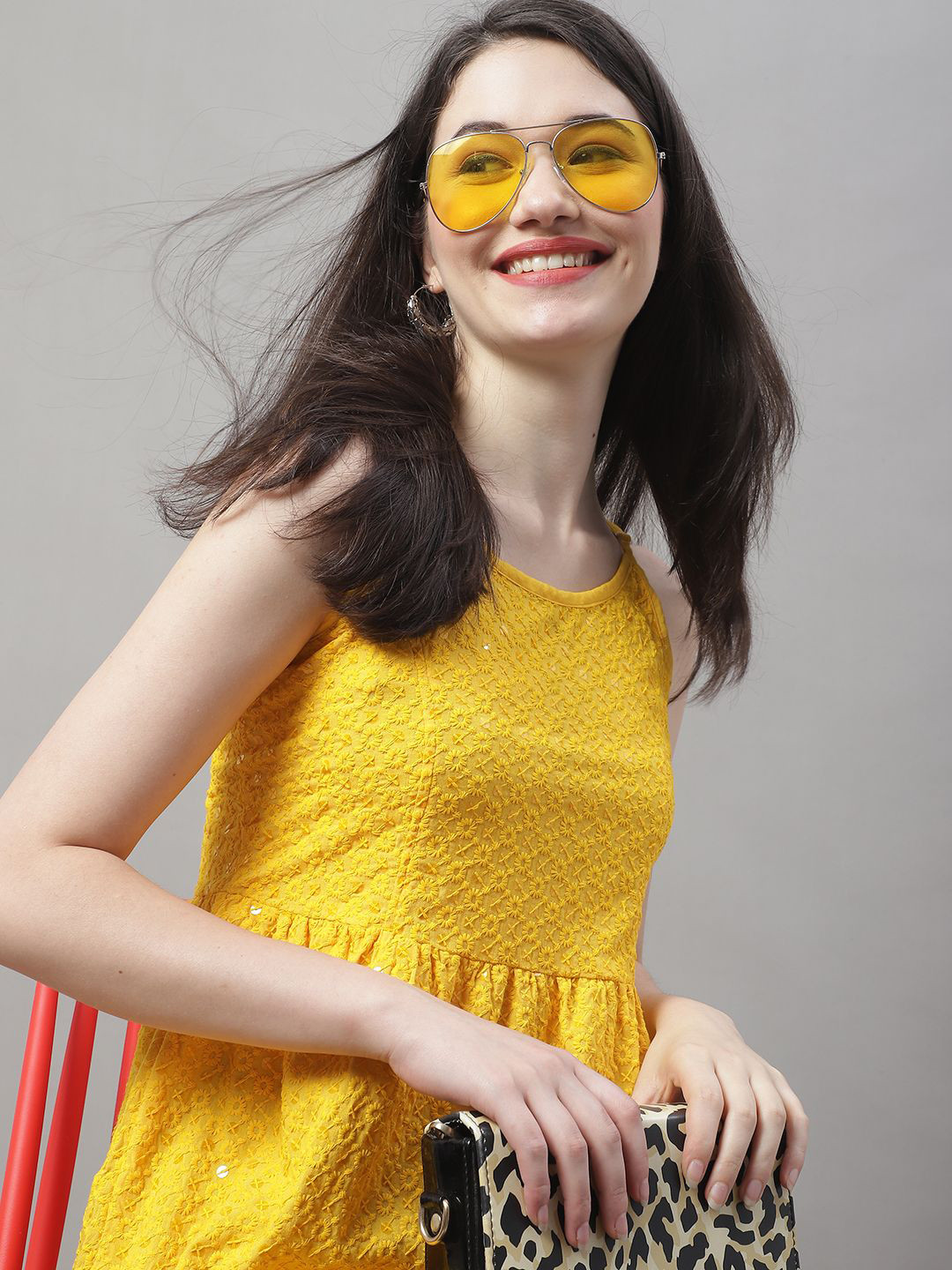 JAINISH Women Sequined Work Shoulder Straps Chikankari Top, Yellow
JAINISH Women Sequined Work Shoulder Straps Chikankari Top, Yellow