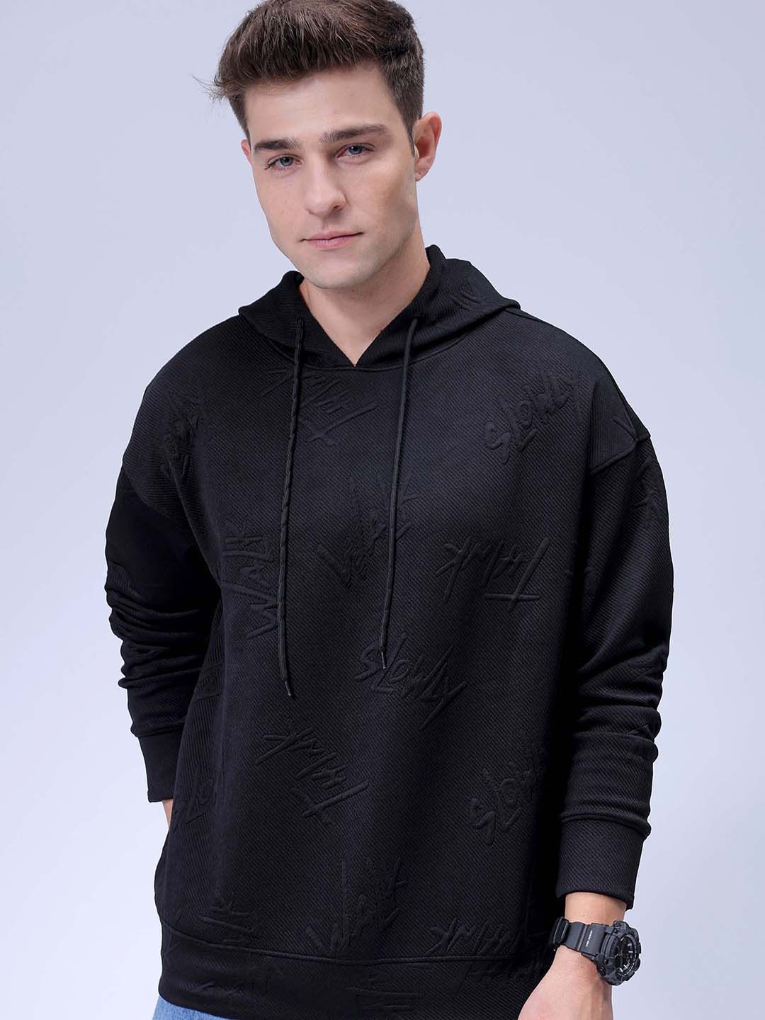 The Indian Garage Co Oversized Typography Embroidered Hooded Pullover Sweatshirt, Black
The Indian Garage Co Oversized Typography Embroidered Hooded Pullover Sweatshirt, Black
